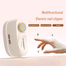 Pink Electric Nail Clipper and Grinder 2-in-1 Automatic Nail Trimmer with LED Light Rechargeable Manicure Tool for Babies Adults and Seniors