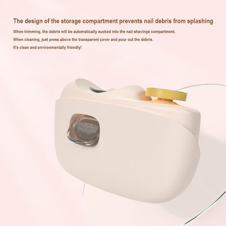 Pink Electric Nail Clipper and Grinder 2-in-1 Automatic Nail Trimmer with LED Light Rechargeable Manicure Tool for Babies Adults and Seniors