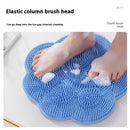 2-PCS Pink cat PAWS Non-Slip TPE Shower Mat with Foot Scrubber and Suction Cups Large Massage Bath Mat for Bathroom 30cm x 30cm