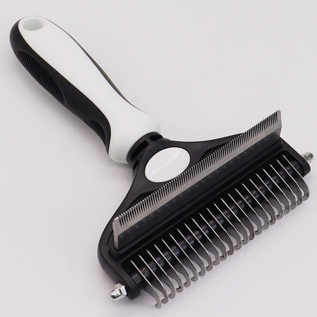 White Pet Grooming Comb – Fine Toothed Side for Hair Removal and Detangling, Ideal for Dogs with Long or Thick Coats in Australia