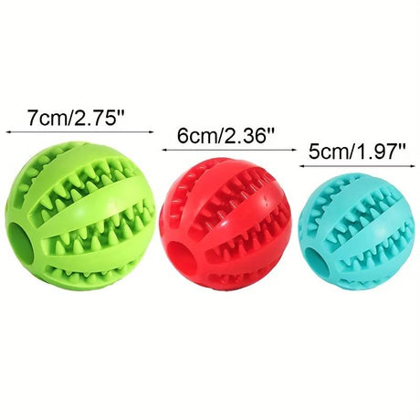 Yellow TPR Dog Chew Ball Set – 3-Piece Size Combination (Small, Medium, Large) with Food Hiding Design for Teeth Cleaning and Mental Stimulation in Australia