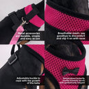 2-Pcs Pink Adjustable Pet Harness with Leash – Breathable Mesh Design for Small Dogs, Cats, Chickens, Ducks & More | Anti-Escape, 360° Support, Lightweight & Comfortable in Australia(Size:M)