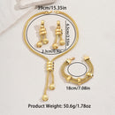 New European-Style Women's Jewelry Set – 18K Gold-Plated Long Necklace with Geometric Tassel Earrings and Matching Bracelet