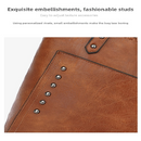 Brown Minimalist Large Capacity Tote Bag with Detachable Pouch – Soft PU Leather Shoulder Handbag for Everyday Use