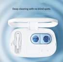 White  Ultrasonic Contact Lens Cleaner Machine Automatic Washer Case with UV Light LED Display 4 Timer Modes Type-C Rechargeable Portable for Travel