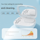 White  Ultrasonic Contact Lens Cleaner Machine Automatic Washer Case with UV Light LED Display 4 Timer Modes Type-C Rechargeable Portable for Travel