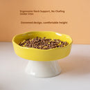 White Ceramic Elevated Slow Feeder Bowl Raised Pet Dish 310ml Anti-Vomit Puzzle Design for Cats and Small Dogs Healthy Digestion Sturdy Base