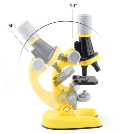 Blue Kids Biological Microscope Kit 100x 400x 1200x LED Magnification STEM Science Toy for School Students with Sample Slides
