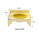 Yellow Ceramic Raised Cat Bowl with Splash Proof Stand 250ml Elevated Pet Feeder for Kittens and Small Dogs Modular Interlocking Design