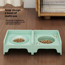 Pink Ceramic Raised Cat Bowl with Splash Proof Stand 250ml Elevated Pet Feeder for Kittens and Small Dogs Modular Interlocking Design