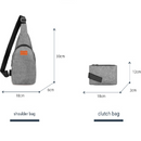 Blue 3 Piece Mens Backpack Set with Sling Bag and Pouch USB Charging Port Large Capacity Laptop Daypack Water Resistant Business Travel School Bag