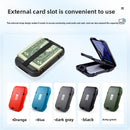 Dark grey RFID Blocking Aluminium Card Holder Wallet Waterproof Hard Shell Case with Cash Strap for Men Travel and Daily Use