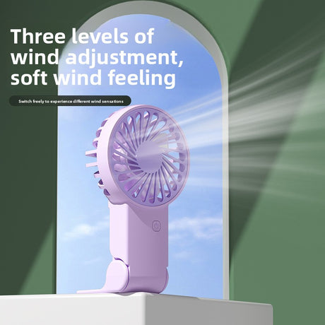 Green 2 Pack Mini Portable Handheld Fan Foldable Desktop Personal Fan USB Rechargeable Pocket Fan with 3 Speeds for Travel Office and Outdoor