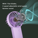 White 2 Pack Mini Portable Handheld Fan Foldable Desktop Personal Fan USB Rechargeable Pocket Fan with 3 Speeds for Travel Office and Outdoor