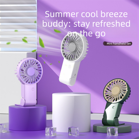 White 2 Pack Mini Portable Handheld Fan Foldable Desktop Personal Fan USB Rechargeable Pocket Fan with 3 Speeds for Travel Office and Outdoor