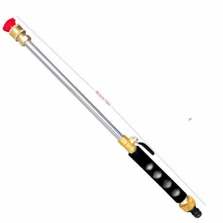 Black High Pressure Washer Gun with 2 Spray Nozzles 19inch Long Wand Metal Garden Hose Sprayer for Car Wash Window Cleaning and Watering