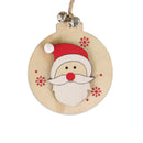 5 SET Rustic Wooden Christmas Hanging Ornaments with Bells - Santa, Reindeer, Tree & More (5 Designs)