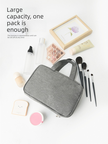 Black Waterproof 4-Fold Hanging Toiletry Bag with Wet/Dry Separation for Australian Travel & Cosmetics