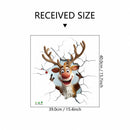 10 PCS Creative 3D Reindeer Peeking Through Wall Christmas PVC Wall Decal for Australian Homes