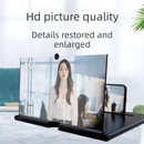 Black Portable 10-Inch Mobile Phone Screen Magnifier with Foldable Stand - 3D HD Video Amplifier for Movies & Reading - Pull-Out Design Compatible with All Smartphones - Ideal for Home, Travel & Camping