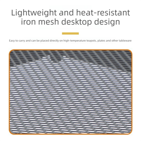 Portable Folding Camping Table 60x40cm - Adjustable Height Heat Resistant Mesh Top - Lightweight Aluminum Outdoor BBQ & Picnic Stand