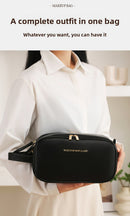 Black Large Capacity PU Leather Makeup Bag Dual Zipper Cosmetic Case Waterproof Travel Toiletry Organiser with Brush Compartment