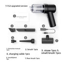 Cordless Handheld Car Vacuum Cleaner 2-in-1 Air Duster Blower 120W High Power Portable Mini Detailer for Auto Home Office Phantom Black