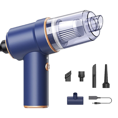 Cordless Handheld Car Vacuum Cleaner 2-in-1 Air Duster Blower 120W High Power Portable Mini Detailer for Auto Home Office Morant Blue