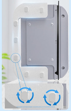 Magnetic Double Sided Window Cleaner for 15-26mm Double Glazed Glass High Rise Safety Wiper Tool White