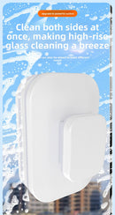 Magnetic Double Sided Window Cleaner for 20-35mm Double Glazed Glass High Rise Safety Wiper Tool White