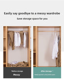 2-SET Space-Saving 6-in-1 Foldable Hanger Set Multi-Functional Closet Organizer Clothes Drying Rack with Pant Clips (White & White Clip Upgrade Edition) Ideal for Homes and Dorm Rooms