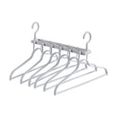 2-SET Space-Saving 6-in-1 Foldable Hanger Set Multi-Functional Closet Organizer Clothes Drying Rack with Pant Clips (Gray & Gray Clip Upgrade Edition) Ideal for Homes and Dorm Rooms