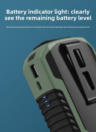 Portable Waist Clip Fan 6000mAh Rechargeable Personal Air Conditioner with Power Bank Function Heavy Duty Wearable Belt Fan for Tradies Camping and Outdoor Work Orange