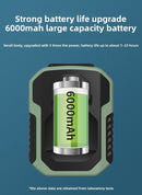 Portable Waist Clip Fan 6000mAh Rechargeable Personal Air Conditioner with Power Bank Function Heavy Duty Wearable Belt Fan for Tradies Camping and Outdoor Work Black
