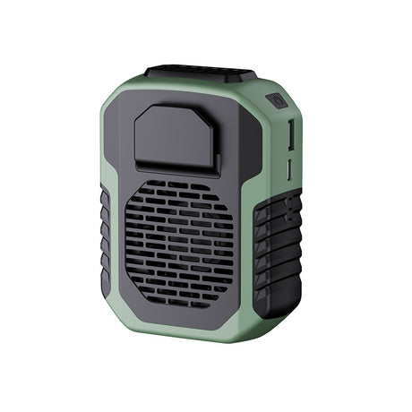 Portable Waist Clip Fan 6000mAh Rechargeable Personal Air Conditioner with Power Bank Function Heavy Duty Wearable Belt Fan for Tradies Camping and Outdoor Work Green