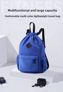 Large Drawstring Backpack Waterproof Gym Bag Lightweight Sports Sackpack with Zipper Pockets for Travel and Swimming Royal Blue