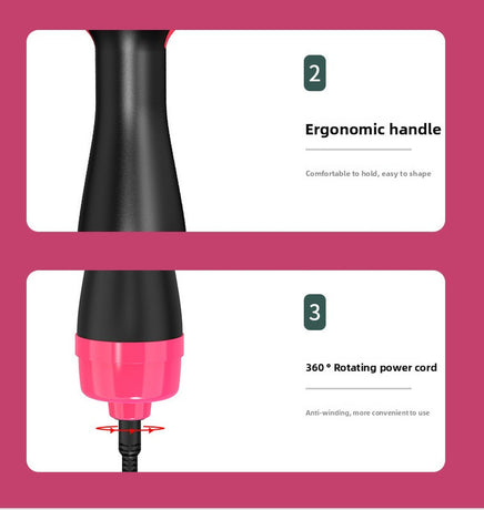 3-in-1 Hot Air Brush & Volumiser Hair Dryer Styler 1000W Ceramic Negative Ion Blowout Brush for Straightening and Curling Black AU Plug