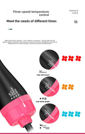 3-in-1 Hot Air Brush & Volumiser Hair Dryer Styler 1000W Ceramic Negative Ion Blowout Brush for Straightening and Curling Black AU Plug