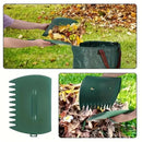 Pair of Horticultural Leaf Rake Hand Tools Set Large Plastic Claw Grabber Ideal for Collecting Yard Debris, Grass Clippings, and Scraps Army green