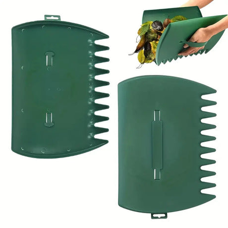 Pair of Horticultural Leaf Rake Hand Tools Set Large Plastic Claw Grabber Ideal for Collecting Yard Debris, Grass Clippings, and Scraps Yellow