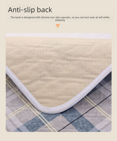Washable Incontinence Bed Pad 100x150cm Reusable Waterproof Mattress Protector with Non-Slip Backing 4-Layer Absorbent Underpad for Elderly and Adults Smoky gray