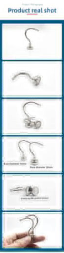 Neodymium Magnetic Hooks 25mm Base Large Open Mouth Hanger Heavy Duty Magnet for Fridge Kitchen BBQ Grill Utensils and Keys Silver