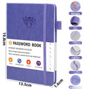 Deep purple Password Log Book with Alphabetical Tabs Internet Address Organizer Small PU Leather Notebook with Owl Design Pen Holder and Inner Pocket Ideal for Home and Office