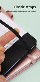 Black Address Book with Alphabetical Tabs B6 Hardcover Telephone & Contact Organizer with Pen Holder & Elastic Band for Home Office