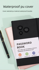 Black Address Book with Alphabetical Tabs B6 Hardcover Telephone & Contact Organizer with Pen Holder & Elastic Band for Home Office