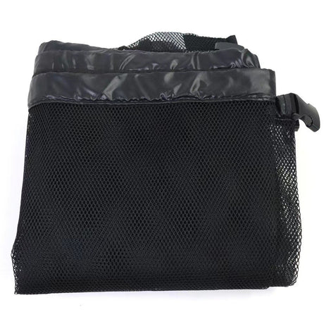 Black Large Hanging Pool Toy Storage Bag - Mesh Net Organiser for Swimming Floats, Sports Balls & Inflatables - 145cm Extra Large Capacity for Outdoor Fences & Garage