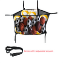Black Large Hanging Pool Toy Storage Bag - Mesh Net Organiser for Swimming Floats, Sports Balls & Inflatables - 145cm Extra Large Capacity for Outdoor Fences & Garage
