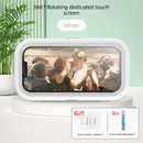 Waterproof Shower Phone Holder Wall Mount with Aromatherapy - 360° Rotating & Retractable Anti-Fog Case - Drill-Free Bathroom & Kitchen Mobile Stand - White