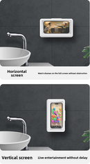 Waterproof Shower Phone Holder Wall Mount with Aromatherapy - 360° Rotating & Retractable Anti-Fog Case - Drill-Free Bathroom & Kitchen Mobile Stand - Green