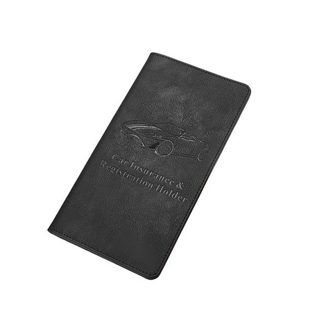 Car Registration and Insurance Holder - Premium PU Leather Vehicle Document Wallet - Slim Glove Box Organiser for Rego Papers, Logbook & ID Cards - Pink